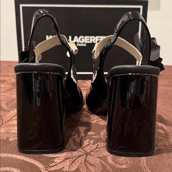 Karl Lagerfeld Elegant Black Slingback Heels. Ladies Size 7 - Picture 9 of 15